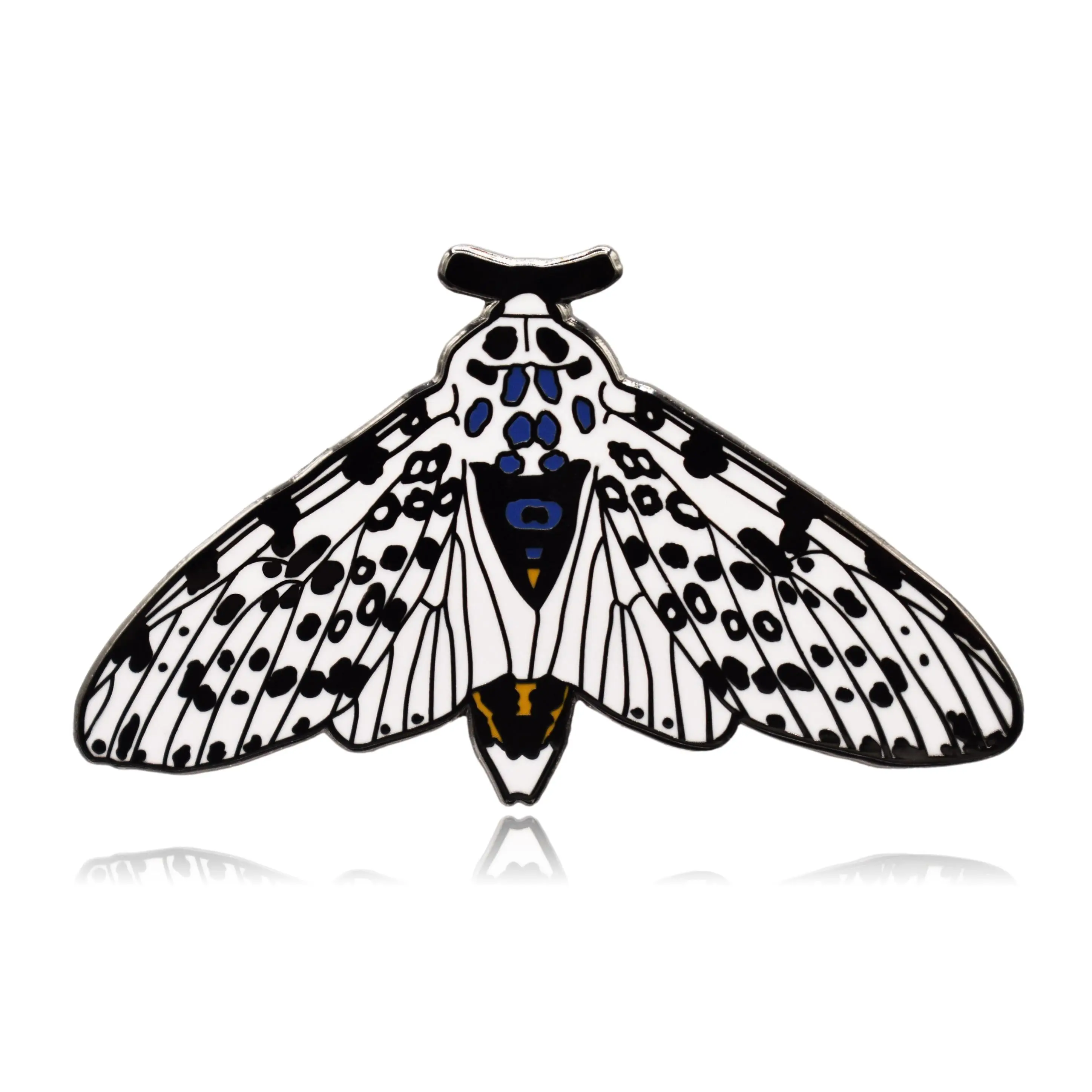 Giant Leopard Moth Hard Enamel Pin