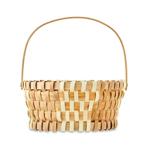 Easter Natural Brown Round Woodchip Basket, 10 in x 12 in, by Way To Celebrate