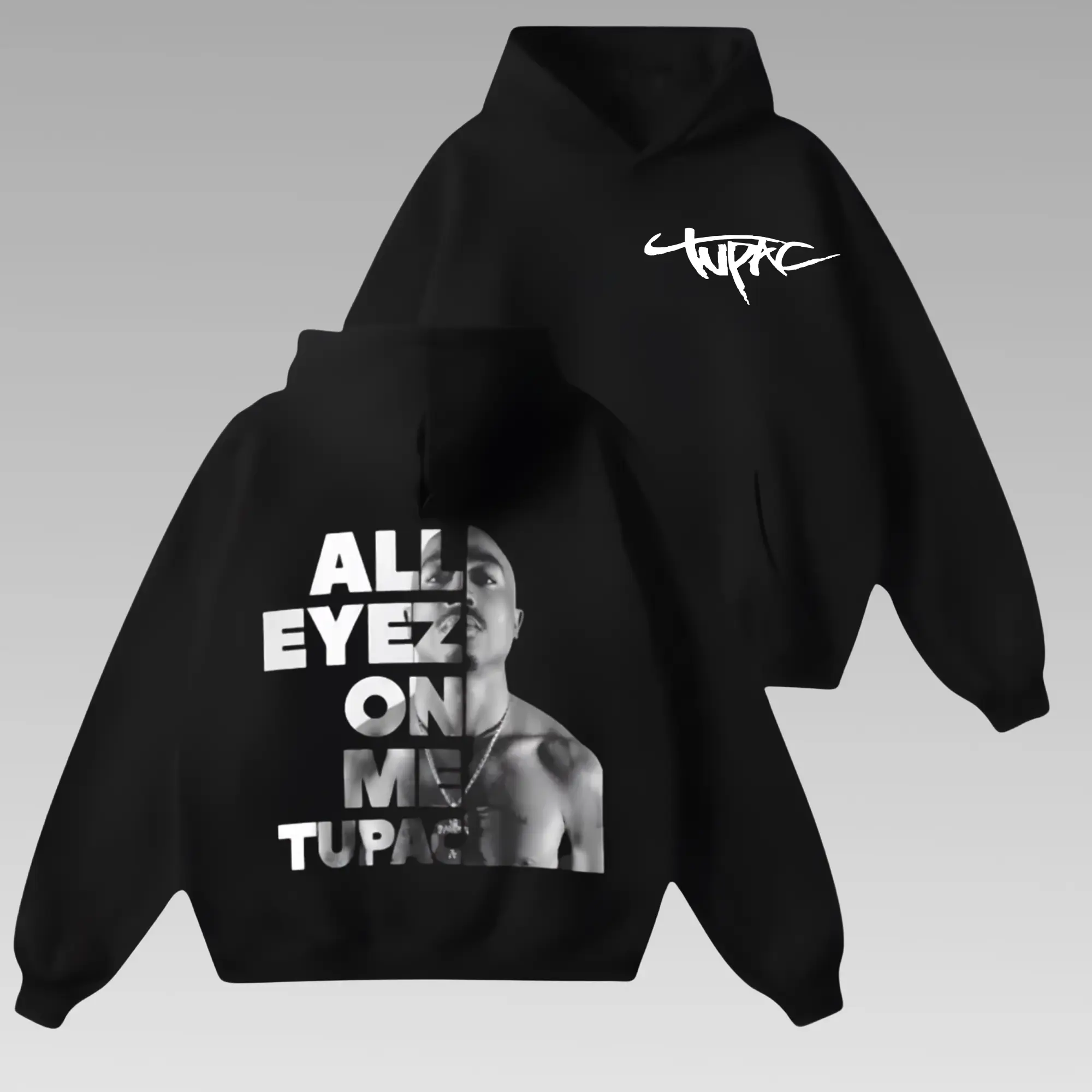 Vintage Tupac All Eyez On Me Design Hoodie, Vintage 2Pac Shirt, Unisex Rap Hip Hop  Summer Wear Gift For Music Fans And Fashion Lovers, Cotton Casual Streetwear