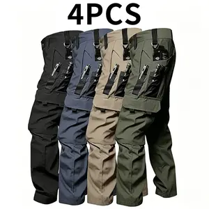 4 Pack Tactical Pants for Men , Ripstop Work Pants for Men, Lightweight Hiking Cargo Pants, Outdoor Apparel, Suitable for Outdoor Sports, Training, Camping And Construction Personnel, Gift for Summer