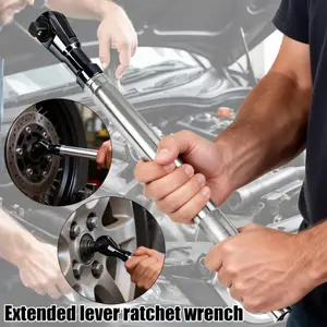 1/2" Offset Extension Wrench Flexible Extension Bar Multifunctional Universal Impact Wrench Tool for Car Repair Shop Workshop, knurling Removal Portable