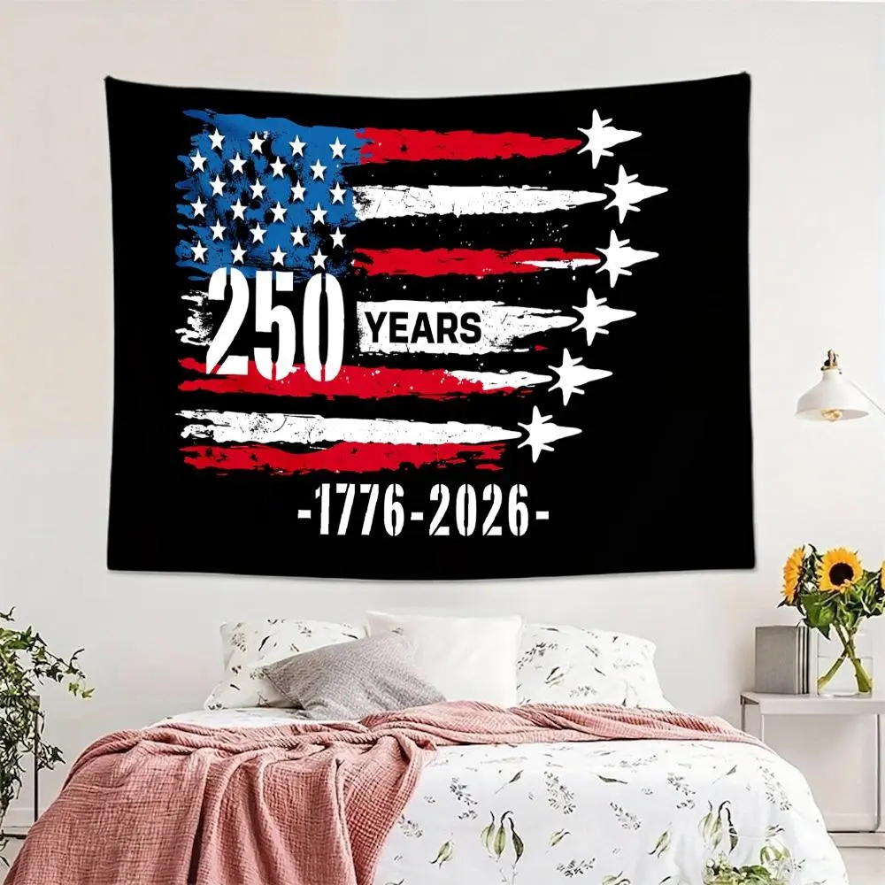 250th Anniversary USA Tapestry, True Double-Sided Embroidered 2026 American Commemorative Tapestry, 210D Heavy Duty Nylon for Indoor Outdoor,summervibes Tapestry