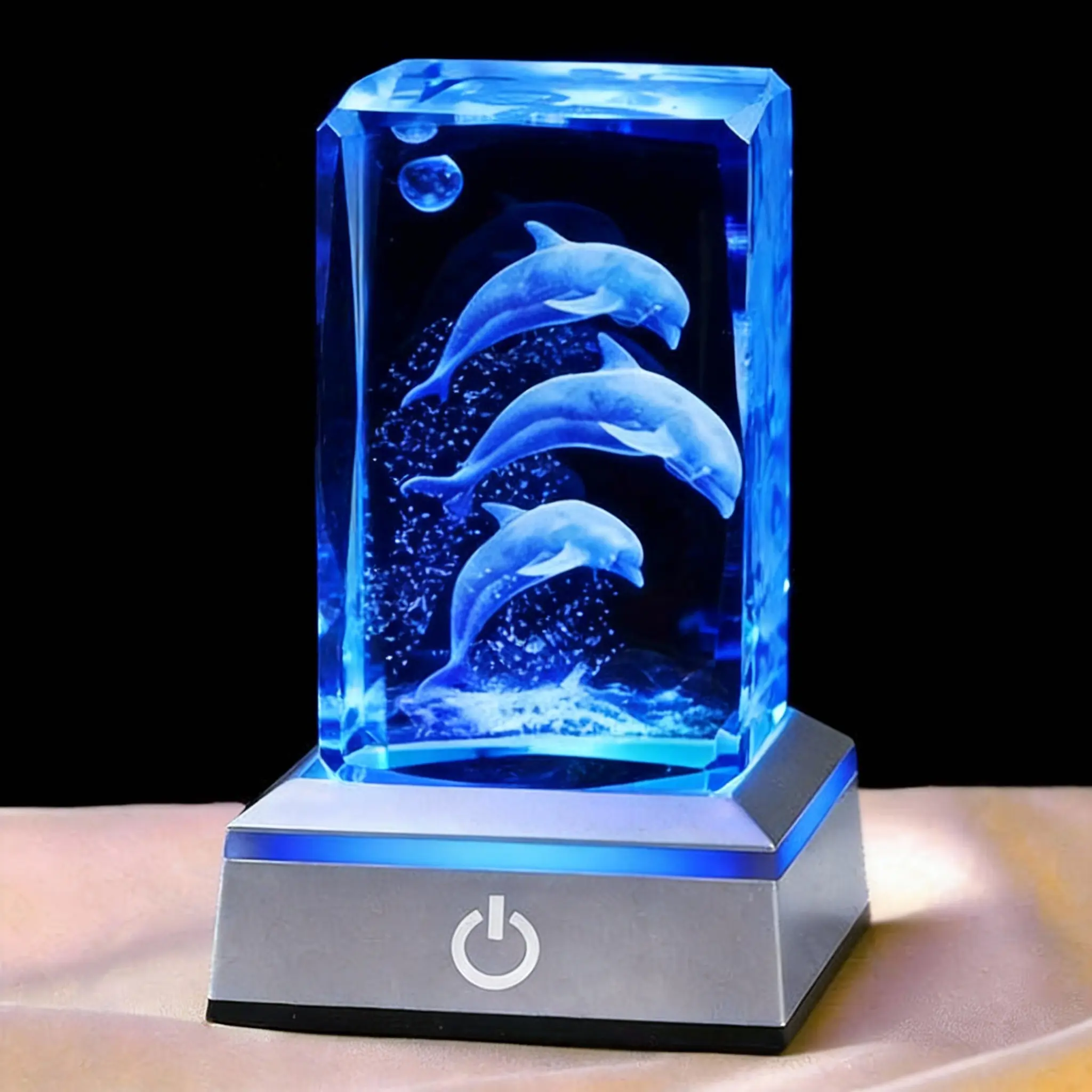 3D Crystal Ball Nightlight - Dolphin Gifts for Women Men, Laser Etched Dolphin Decor Glass Figurines Statue Stuff for Room Decorations Birthday Christmas Gifts for Lovers Keepsake Paperweight,Summervibes summerwins,summerwins