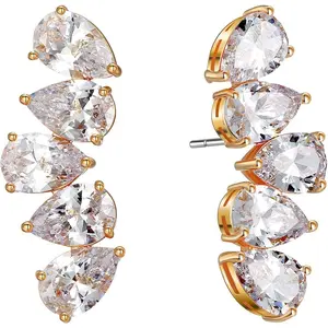 Wedding Earrings for Brides, Cubic Zirconia Simulated  Earrings Sparkly Statement Earrings for Women Prom Birthday Party