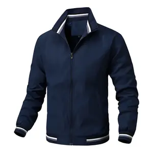 Stripe Edge Flight Jacket for Men Spring & Autumn Striped Sports Fashion with Baseball Collar Zipper Casual Hiking Jacket Ideal Gift for Him free shopping