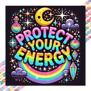 1 set of DIY diamond painting kit, 5D diamond art kit, DIY decoration moon, rainbow, Galaxy, text mosaic, diamond art, DIY art home decoration, suitable for Christmas, Protector