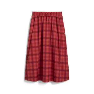 PUMA Womens Road To Unity Woven Pleated Midi Plaid Skirt Casual Casual - Red