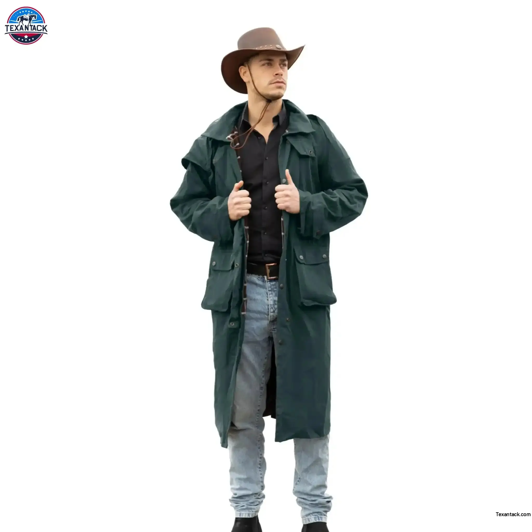 Resistance Premium Waterproof Oilskin Long Duster Coat