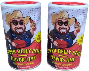 Pepper Belly Pete's Flavor-Time Southern Seasoning 8 oz - 2 Pack - Premium Spice Blend with Black Pepper & Granulated Garlic - No MSG Added - US Made - Perfect for Meats & Vegetables