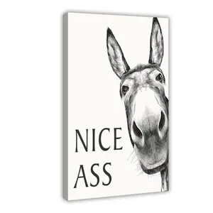Bathroom Art Wall  Farmhouse Home  Vintage Funny Signs Donkey For Home  restaurant decor cheese heads