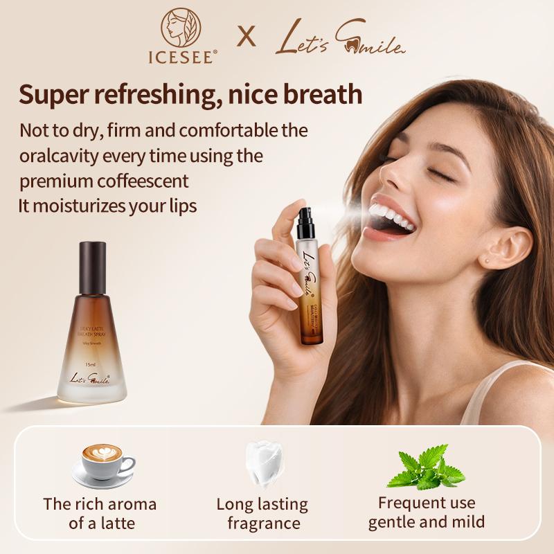 ICESEE Portable Pocket-Sized Breath Spray Rich Coffee Aroma Fresh Breath On-the-Go Instant Fresh 10ml 15ml Oral Care