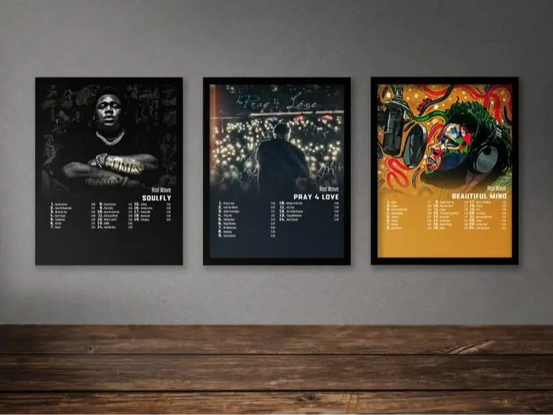 Rod's Wave Poster Set Of 10 Album Poster | SoulFlyy | Pray'y 4 Love | Beautiful Mind | Nostalgia's Album Poster No Frame