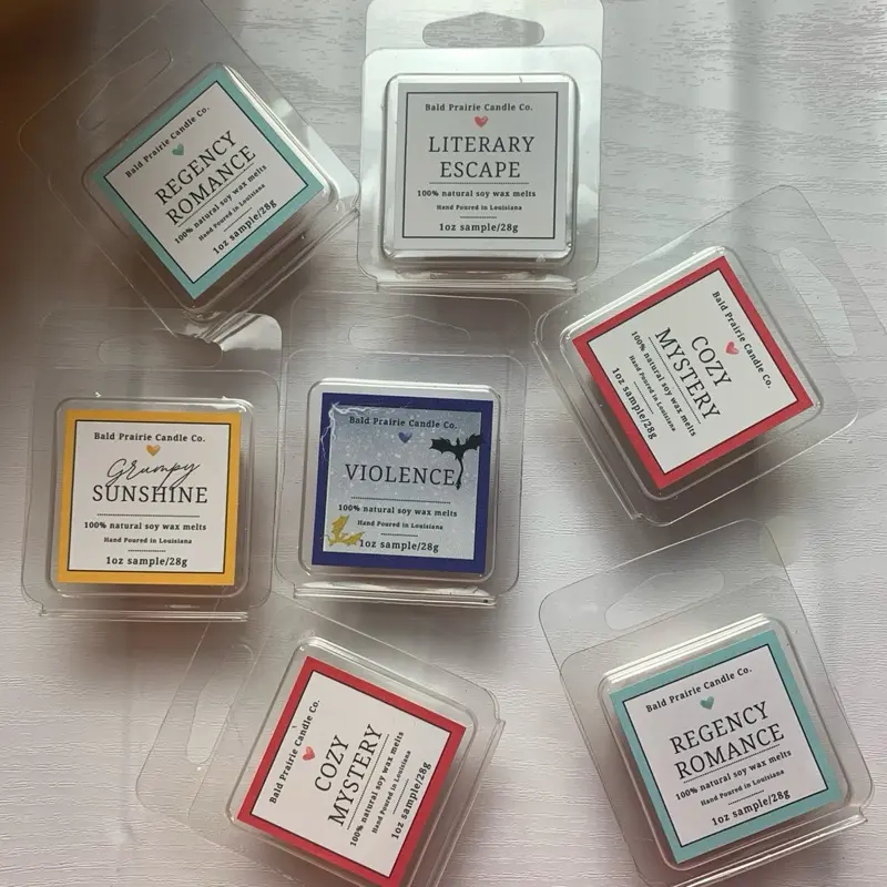 Bookish Theme Soy Wax Melts - 1oz Sample Size - Regency Romance, Mr. Darcy’s Library, Secret Garden & More Scents for Aroma Cozy Fragrance