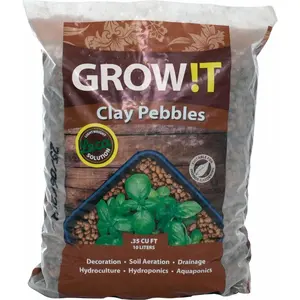 GROW!T GMC10L Clay Pebbles 10 Liter Bag, 4mm-16mm