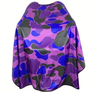 Camouflage Pattern Hair Cape, Professional Heat-Resistant Polyester Hairdressing Cape for Ironing, Dyeing & Hair Cutting, for Home or Salon Use, Hair Cutting Accessories