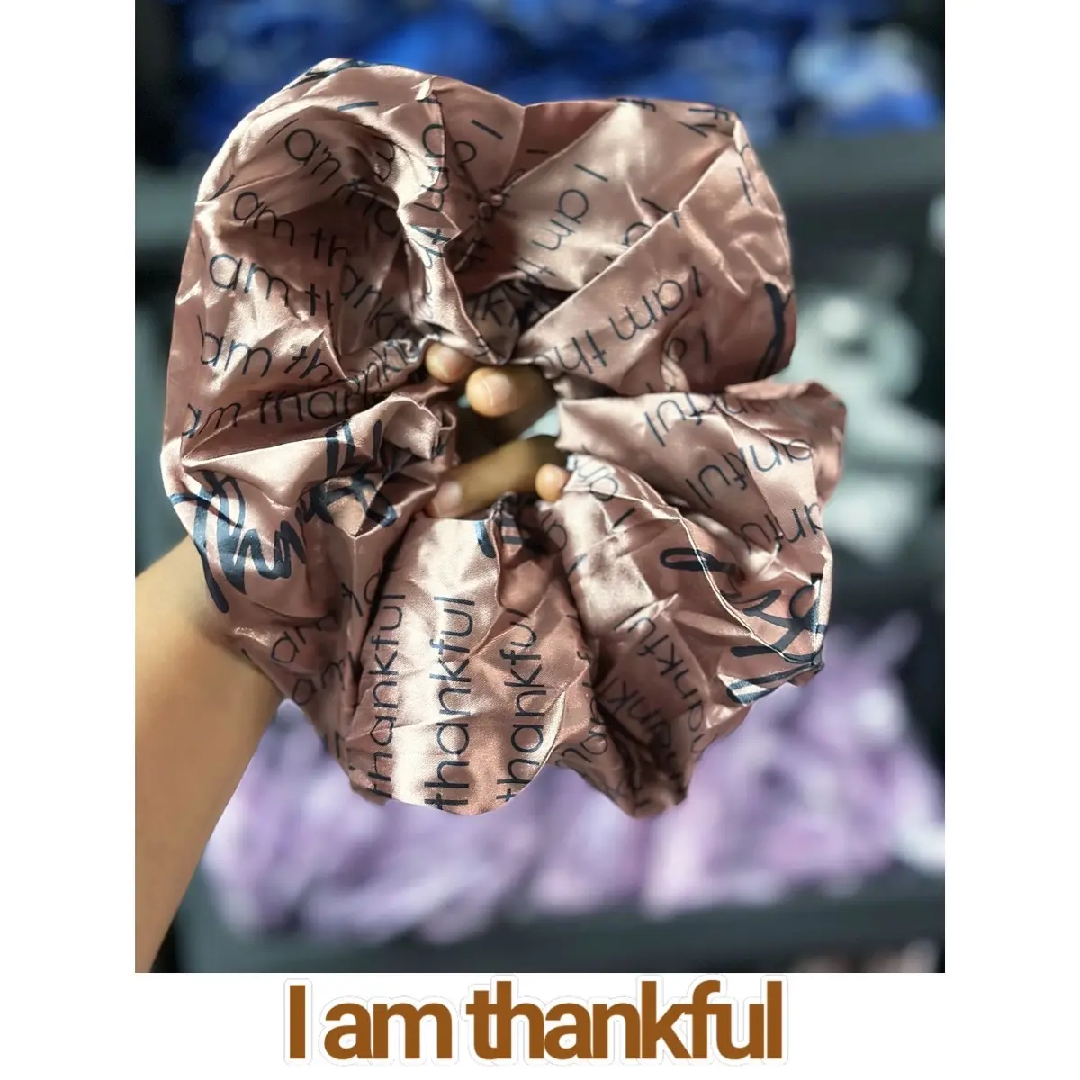 XXXL SCRUNCHES I AM THANKFUL BROWN