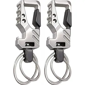 Keychain EDC Key Ring Key Chain Bottle Opener Auto Car Key Holder Tactical Carabiner Keychains with Clip for Men Women