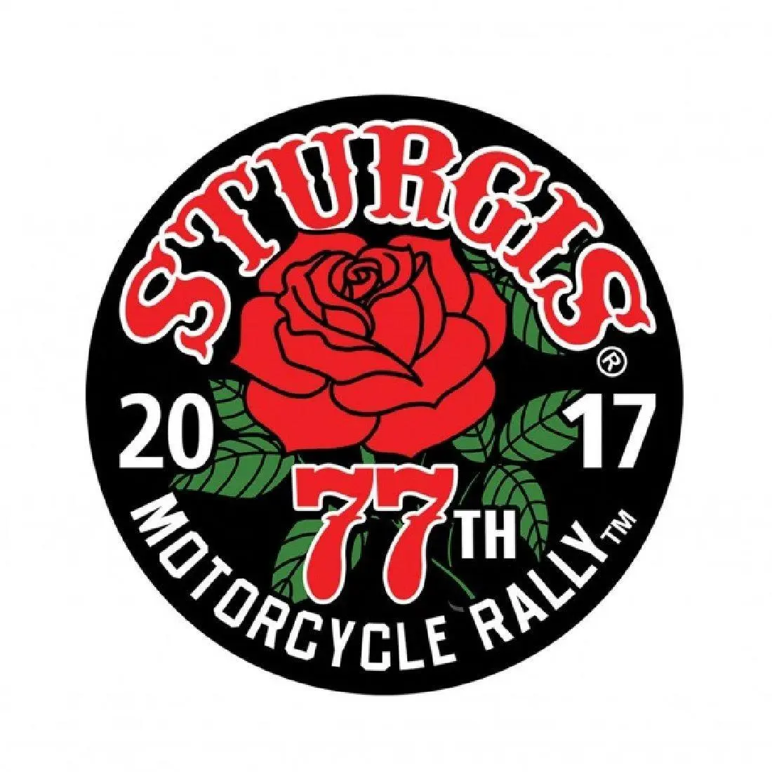 2017 Sturgis Rally 77th Anniversary Rose 3.5 inch Biker Rally Patch
