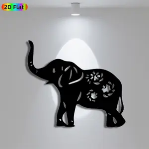 1pc Romantic Elephant Metal Wall Art, Romantic Elephant Statue Mural, Iron Craft, Perfect for Living Room, Garden, Zoo Corner Decor, Artistic Metalwork, Silhouette Wall Decor, Christmas Decor, Ideal Gift for Nature Lovers