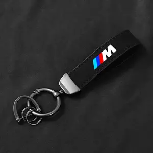 Bmw M Power Suede Keychain, Leather Key Ring for M3 M5 X1 X3 X5 X6 E46 E39, Durable Car Accessory, Stylish Key Holder