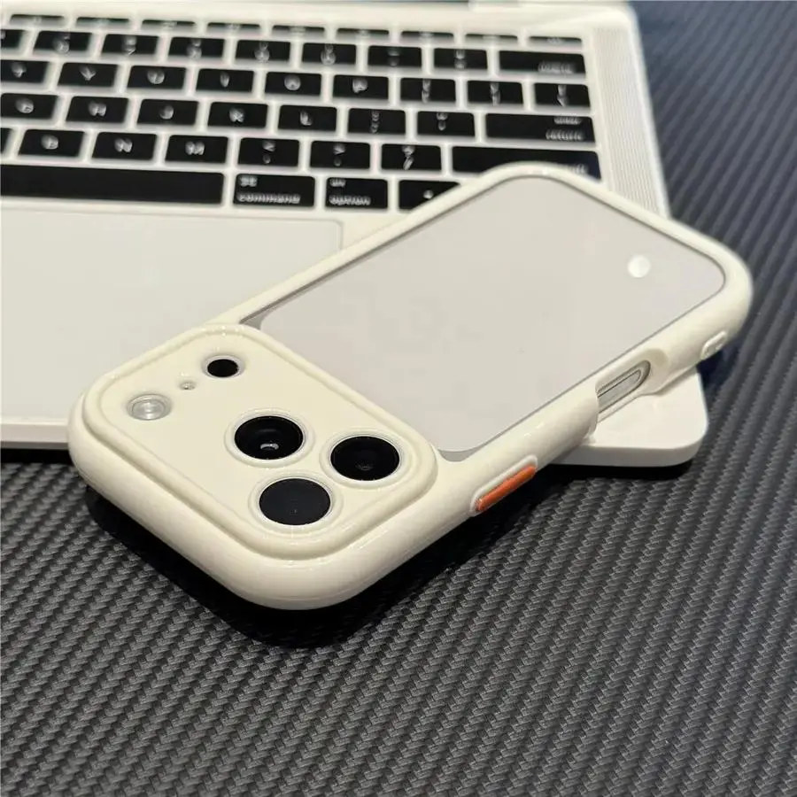 Solid Color Cream Shockproof Shatterproof iPhone Case - Drop-Resistant, Scratch-Resistant, Grip with Ease, Multi-Model Fit for iPhone 17, 17AIR, 16, 15, 14 Plus, 13, 12 Pro Max, Ideal Mobile Phone Accessory Gift Idea