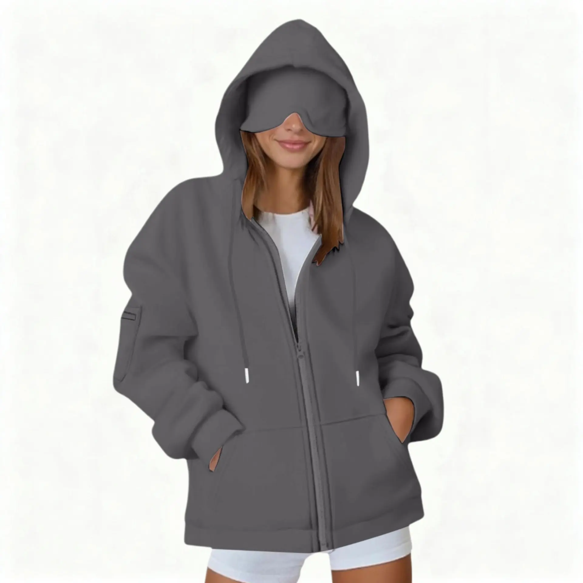 Travel Essentials Zip Up Hoodie | Sweatshirt With Zip Pockets For Travel