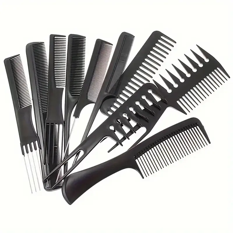 Hair Styling Comb Set, 10pcs/set Professional Specific Styling Comb, Hairdressing Comb, Hair Cutting Comb For Salon Barber Shop