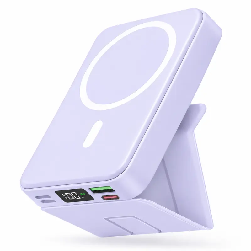 Portable Charger for Apple Watch & iPhone 18/17/16/15/14, 10000mAh 15W Fast Wireless Magnetic Power Bank with Built-in USB-C Cable, Ultra Slim 3-in-1 Mag-Safe Battery Pack with Smart LCD Display,techvibes