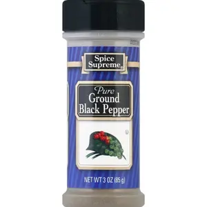 6x Spice Supreme Pure Ground Black Pepper Spice For Cooking, Kitchen Staple, Gourmet Spice Blend, Flavorful Seasoning 3oz