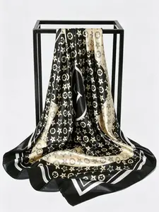 New Arrival American Style Silk Scarf, 90cm Large Size, Spring Summer Fashion, Versatile Headscarf, High-End Trendy Accessory