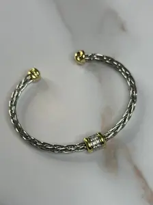 Ally Two Tone Braided Metal Bracelet