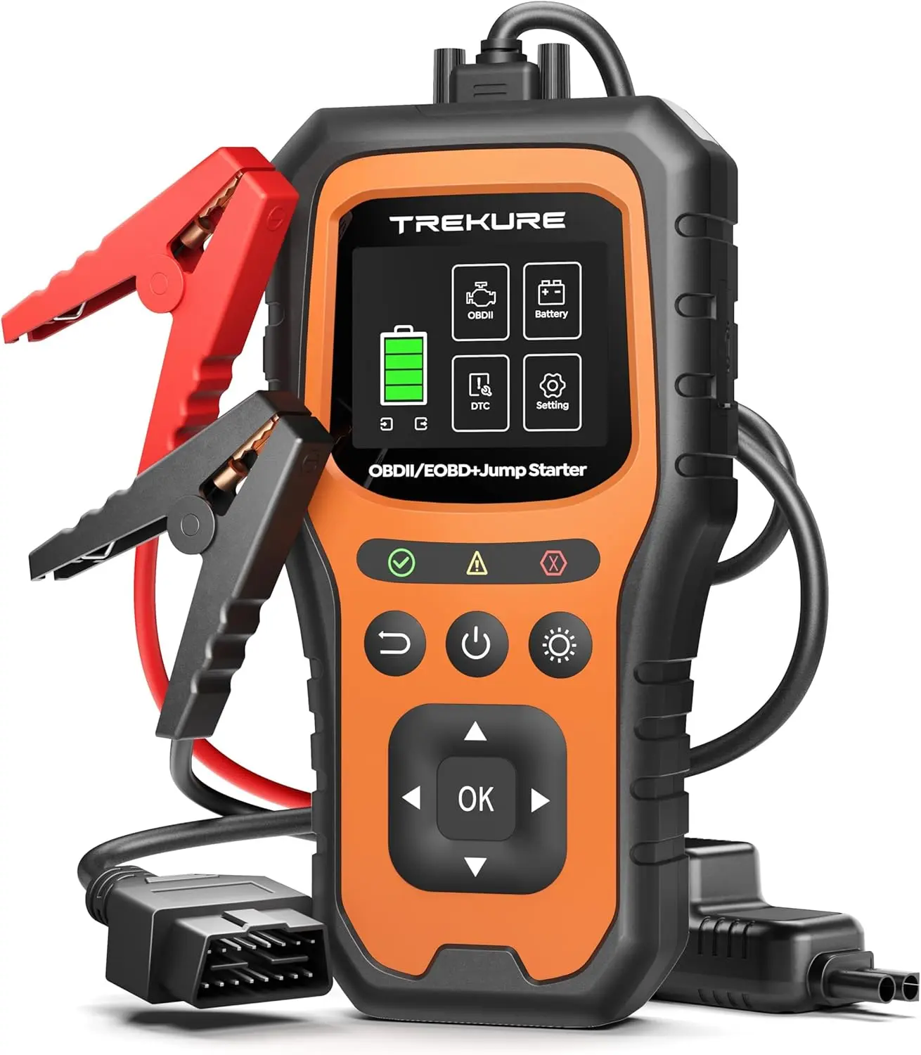 TREKURE TK40 Car Battery Jump Starter with OBD2 Scanner 5000A, Car Battery Jumper Starter Portable (All Gas/10L Diesel), 12V Jump Box Jumper Cables, Code Reader for Check Engine Light, Diagnostic Tool