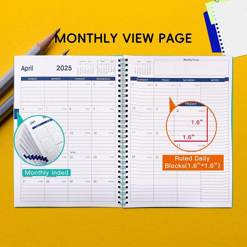 Calendar Planner 2025-2026: January 2025 - June 2026, Monthly and Daily ...