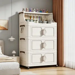 Storage cabinets, storage cabinets, household storage cabinets, multi-layer installation-free snack cabinets, storage shelves in the living room against the wall