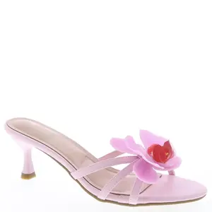 Pink Orchid Flower Kitten Heel