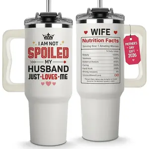 Mothers Day Gifts for Wife from Husband, Anniversary Wedding Gifts for Wife, Wifes Birthday Gift Ideas, Wifey Cup Present for Her - Wife Gift for Valentine's Day, Christmas - Valentines Mug 40 Oz