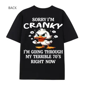 Funny 70s Duck Graphic Back Tee, 100% Cotton Casual Crew Neck Outfit, Unisex Couple Fashion Top, Cute Retro Style, Best Valentine’s Day Gift For Him Her, Perfect Gift For Boyfriend Girlfriend Husband Wife