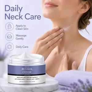Hydrating Neck Cream Daily Moisturizer - Luxury Lanolin Peptide, Hyaluronic Acid, Body Care Cosmetic for Smooth, Soft, Glowing Skin with Long-Lasting Moisture