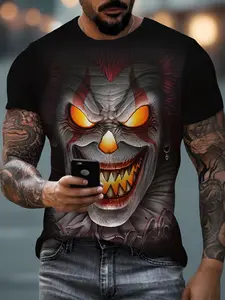 Summer Plus Size Men's 3D Ugly for Man Printed T-Shirt, Fashionable and Novel Short Sleeve T-Shirt, PLUS SIZE