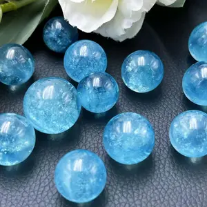 Natural crystal ball, aquamarine