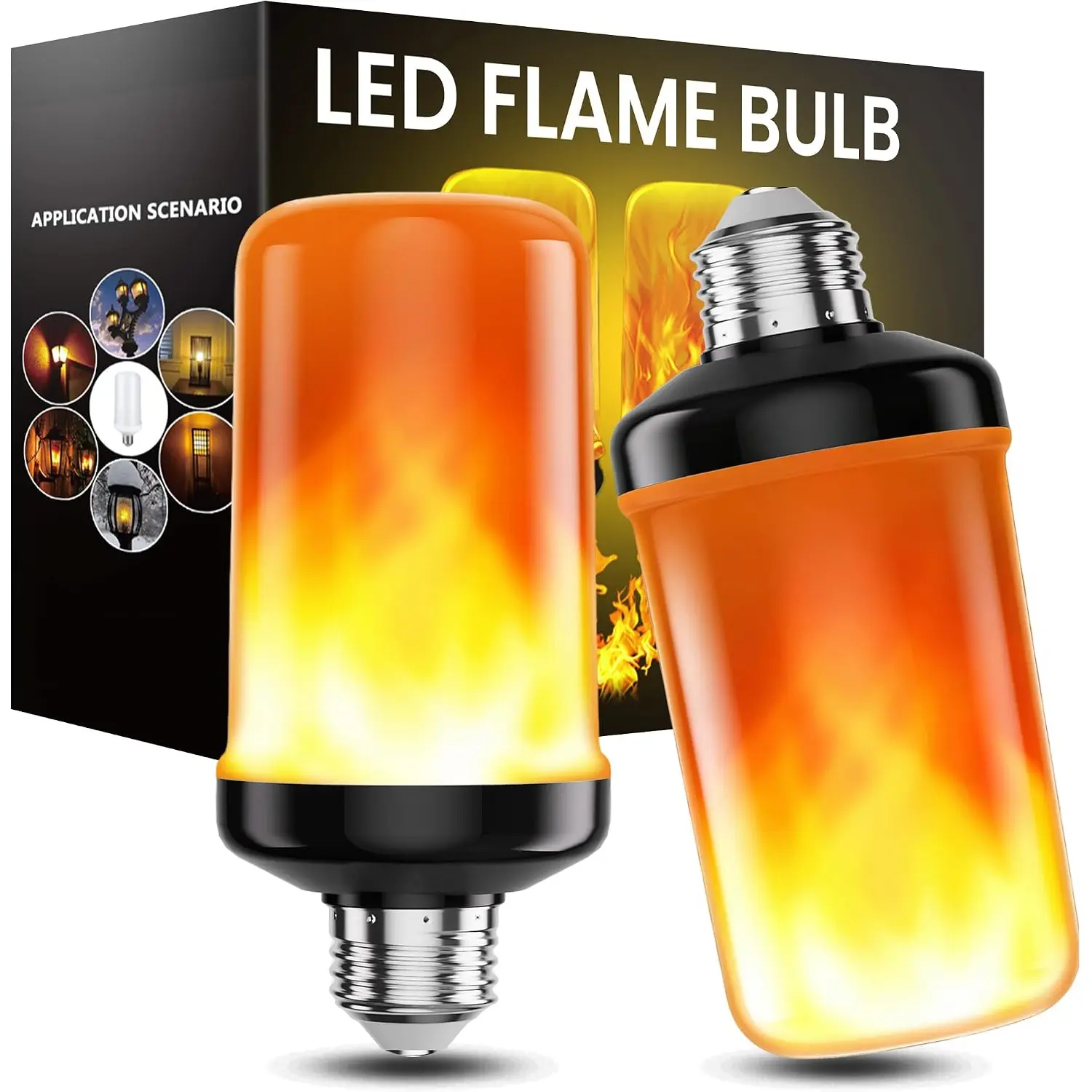 LED Flame Light Bulbs, Flicke Fire Light Outdoor Halloween Porch