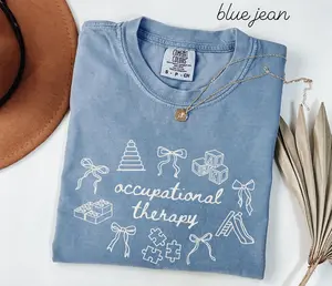 Occupational Therapy Comfort Colors Shirt • Coquette Bow OT Work  T-shirt  • Occupational Therapist Gifts • PEDS COTA •Ot Fabric Top Fit Medium