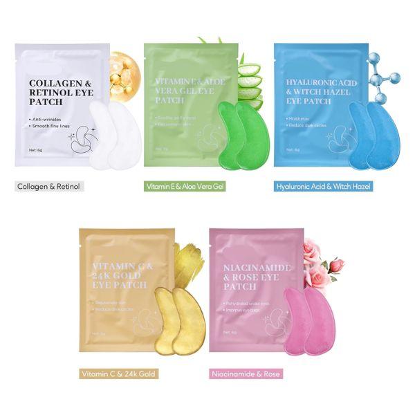 Under Eye Patches for Dark Circles & Puffiness Eye Mask with Collagen Retinol Vitamin C Hyaluronic Acid Cooling Masks for Women Hydrating Skincare Spa Gift Set 20 Pairs