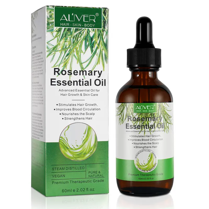 【All-Natural Haircare Oil】Aliver Multipurpose Rosemary Oil (60ml/2.02Fl Oz) for Adults, Hair Therapy, Shiny Locks, Hair Skin Nails, Beard & Brows Oil, TikTok Shop Back to School, Shiny Hair