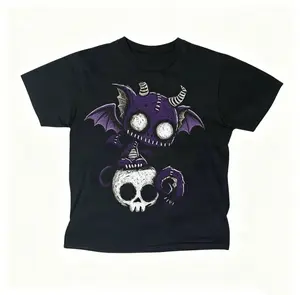 Streetwear Tee,Gothic Emo Girl Baby Tee Y2K Streetwear Top Women Emo Scene 2000s Grunge Aesthetic Fitted T Shirt Casual Short Sleeve Soft Cotton Vintage Retro Indie Style Cute Alt Fashion TikTok Outfit Unisex Fit Gift for Girlfriend Everyday Wear