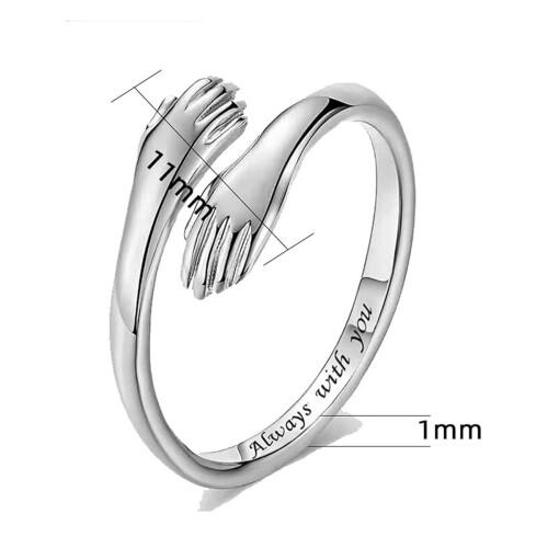 [Love Gift] Adjustable Open Hug Ring for Daughters, Durable Festive-Party Accessory, Symbol of Love and Protection, Adjustable Open Ring
