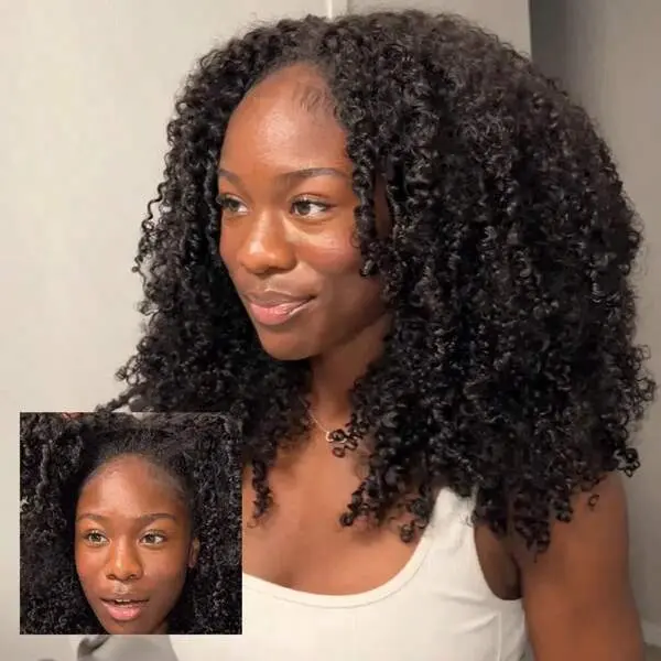 Kinky Curly Half Wig-200%