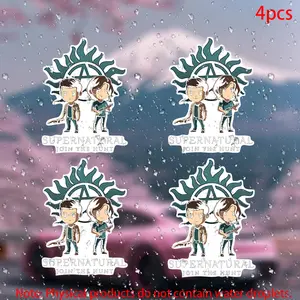 4pcs Supernatural Stickers for Doors Windows Laptops Bags Furniture Car Bumper Durable Adhesive Vinyl Material Decorative Decals