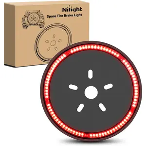 Nilight Spare Tire Brake Light Wheel Light 3rd Third Brake Light Rear lights for Wrangler 2007-2018 JK JKU YJ TJ Red Light