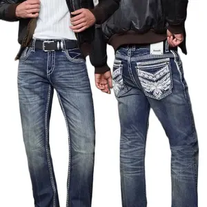 Answer Me Denim- (Straight Fit) Stretch Material with Distinctive Back Pockets for Men’s Menswear